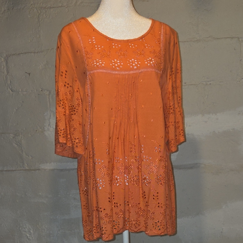 NorthStyle Vibrant Orange Rayon Top